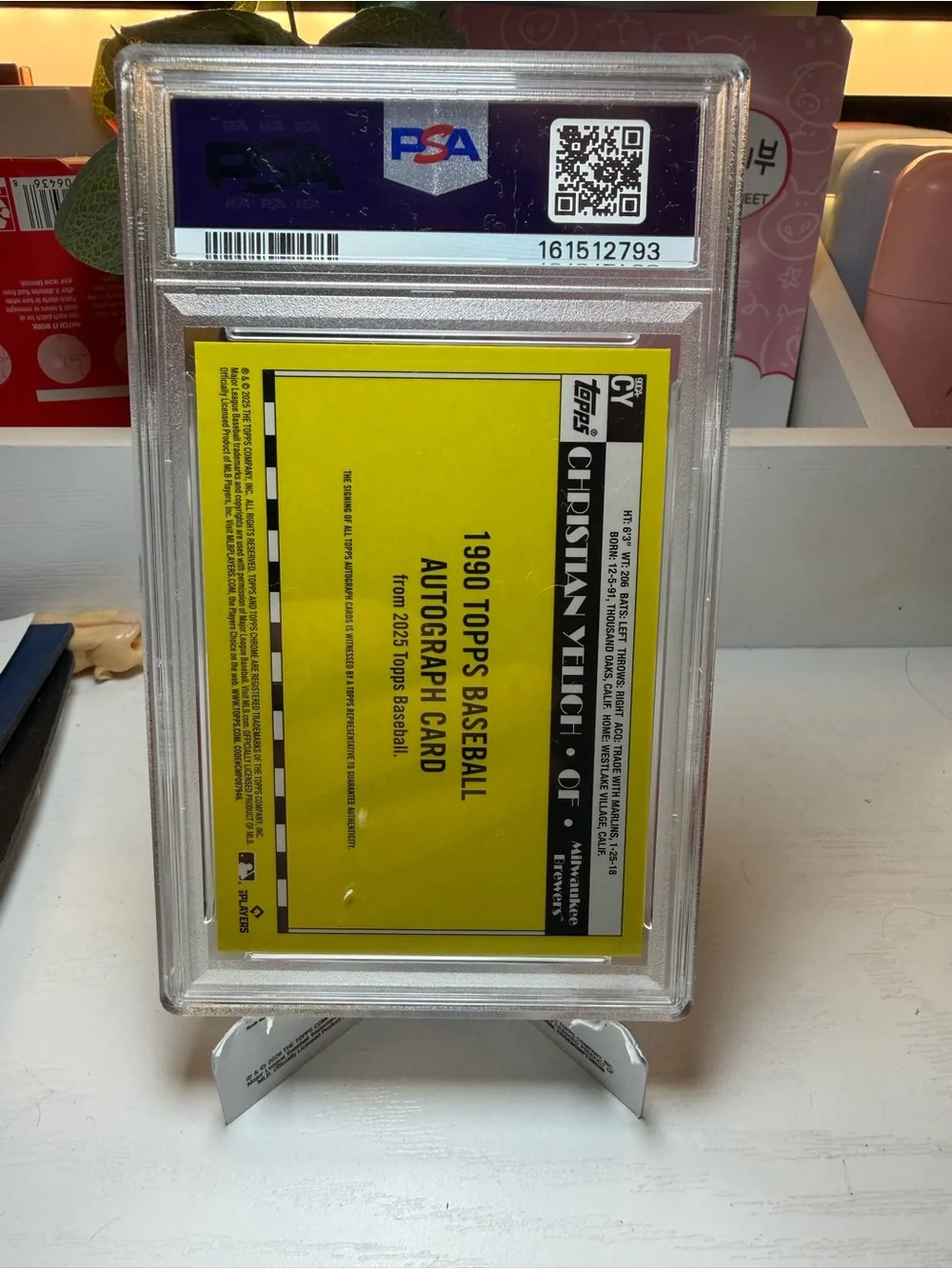 Topps Christian Yelich Autograph Card - PSA 9
